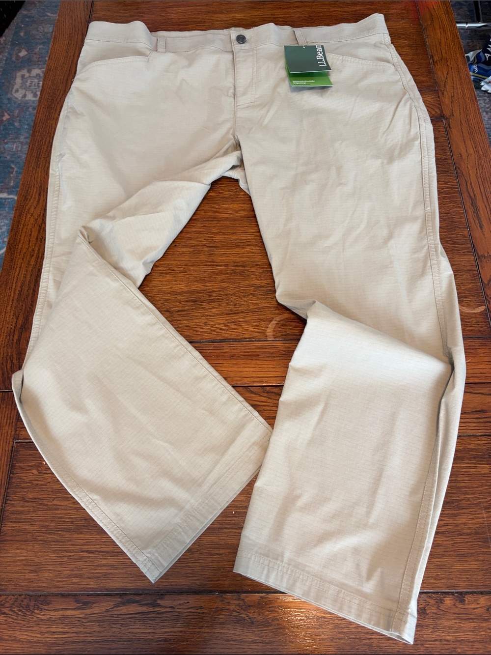 L.L. Bean Men's Mountain Ripstop Pants in Light Tan